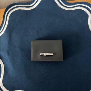 Longchamp Gray Leather Card Holder